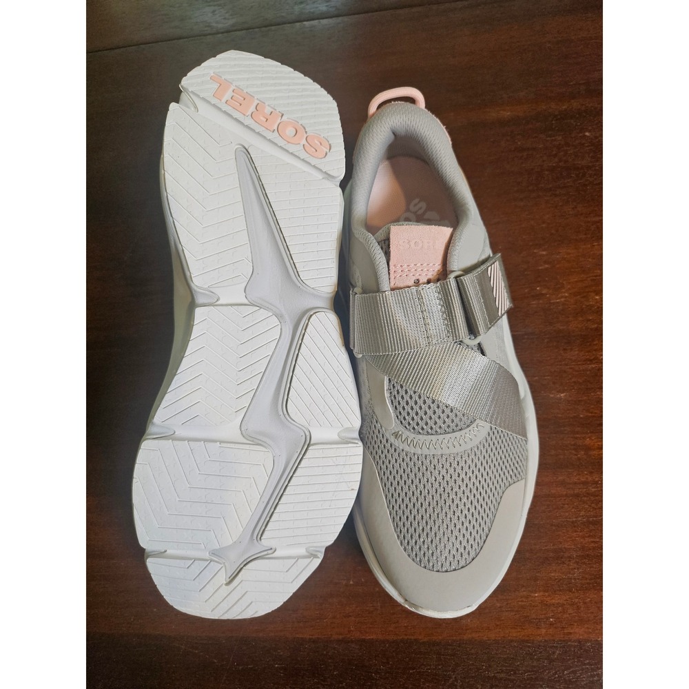 Sorel Kinetic Impact Strap Sneakers Women Size 8 Grey Pink Breathable Mesh Shoes - Picture 2 of 10